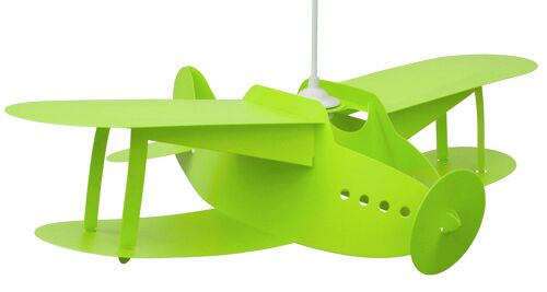 Lampe suspension enfant avion vert pomme