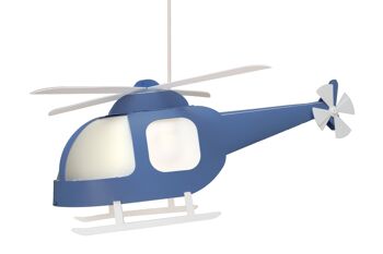 Lampe suspension enfant helicoptere bleu 1