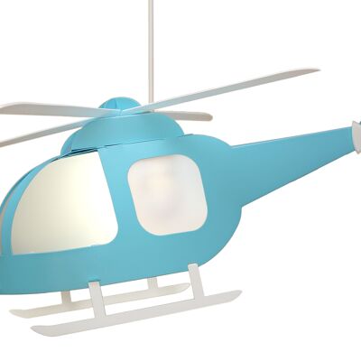 TURQUOISE HELICOPTER CHILDREN'S HANGING LAMP