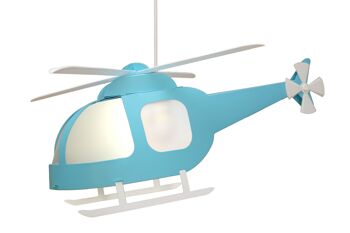 Lampe suspension enfant helicoptere turquoise 1