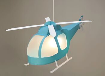 Lampe suspension enfant helicoptere turquoise 4