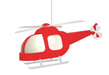 Lampe suspension enfant helicoptere rouge 1