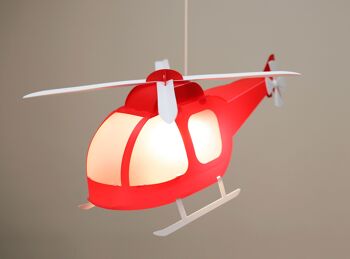 Lampe suspension enfant helicoptere rouge 4
