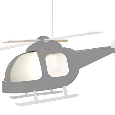 GRAY HELICOPTER CHILDREN'S HANGING LAMP