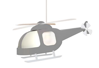 Lampe suspension enfant helicoptere gris 1