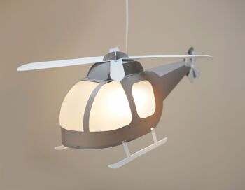 Lampe suspension enfant helicoptere gris 4