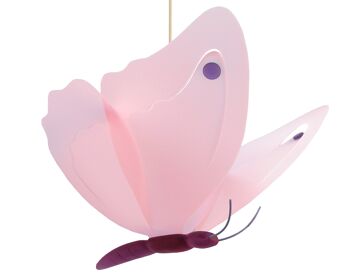 Lampe suspension enfant papillon rose et lilas 1