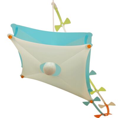 Lampe suspension enfant cerf-volant turquoise