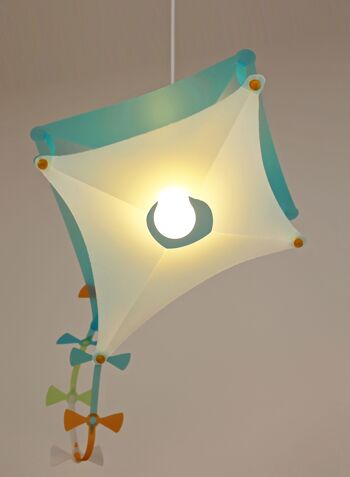 Lampe suspension enfant cerf-volant turquoise 4