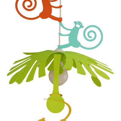 APPLE GREEN AND TURQUOISE MONKEY CHILDREN'S HANGING LAMP