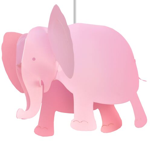 Lampe suspension enfant elephant rose