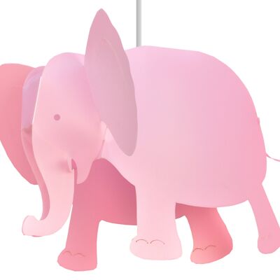 Lampe suspension enfant elephant rose