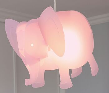 Lampe suspension enfant elephant rose 3