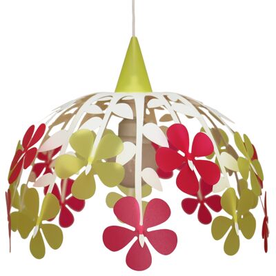 Children's pendant lamp BOUQUET OF FLOWERS IVORY RASPBERRY AND LIME