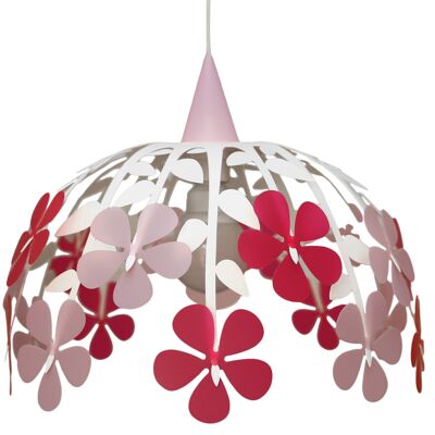 Children's pendant lamp BOUQUET OF FLOWERS IVORY RASPBERRY AND PINK
