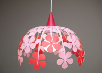 Lampe suspension enfant bouquet de fleurs rose et framboise 3