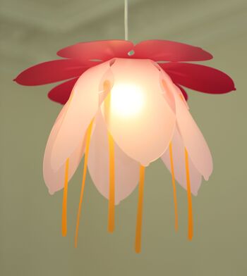 Lampe suspension enfant fleur fushia et rose 3