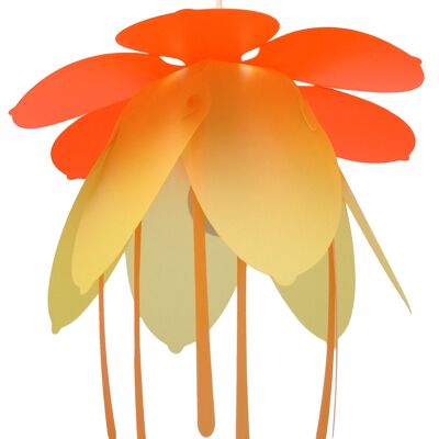 CORAL AND YELLOW FLOWER CHILDREN'S HANGING LAMP
