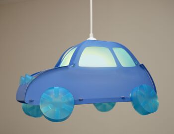 Lampe suspension enfant voiture bleu et turquoise 4