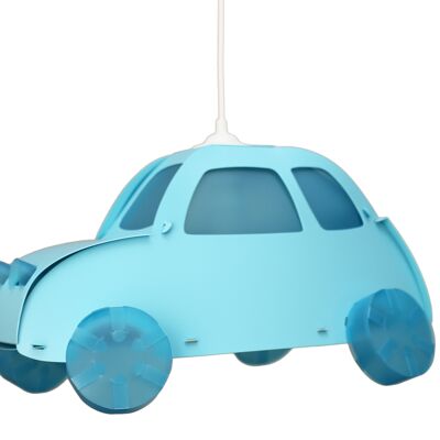 Lampe suspension enfant voiture turquoise