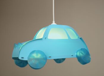 Lampe suspension enfant voiture turquoise 4
