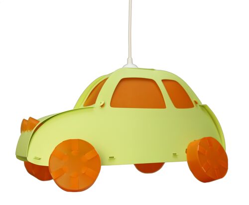 Lampe suspension enfant voiture vert pomme et orange
