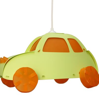 Lampe suspension enfant voiture vert pomme et orange