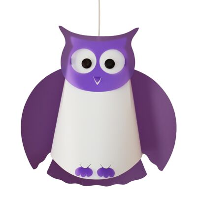 Lampe suspension enfant hibou violet