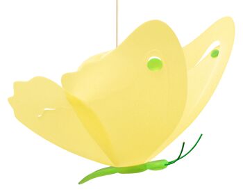 Lampe suspension enfant papillon jaune et anis 1