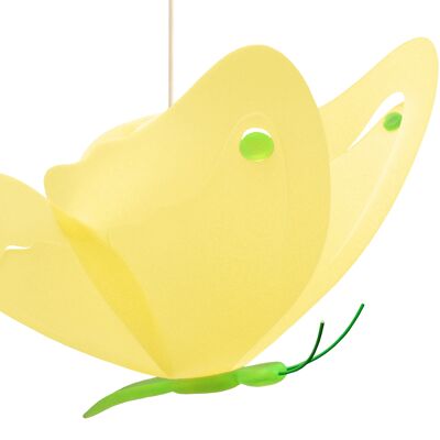 Lampe suspension enfant papillon jaune et anis