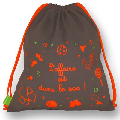 GRACON FLUO ORANGE AND BROWN CHILDREN'S ACTIVITY BACKPACK