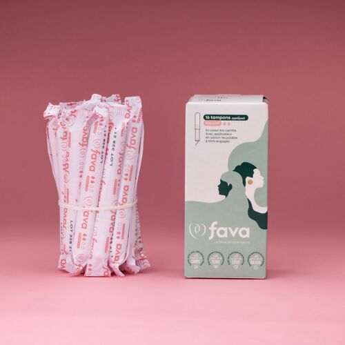 Tampons en COTON BIO avec applicateur - flux Régulier