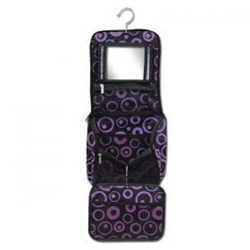 Hanging Cosmetic Case - Purple Bubbles