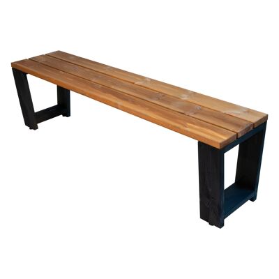JUSSI 160 BENCH Pine black/brown oiled