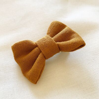Barrette with ocher bow