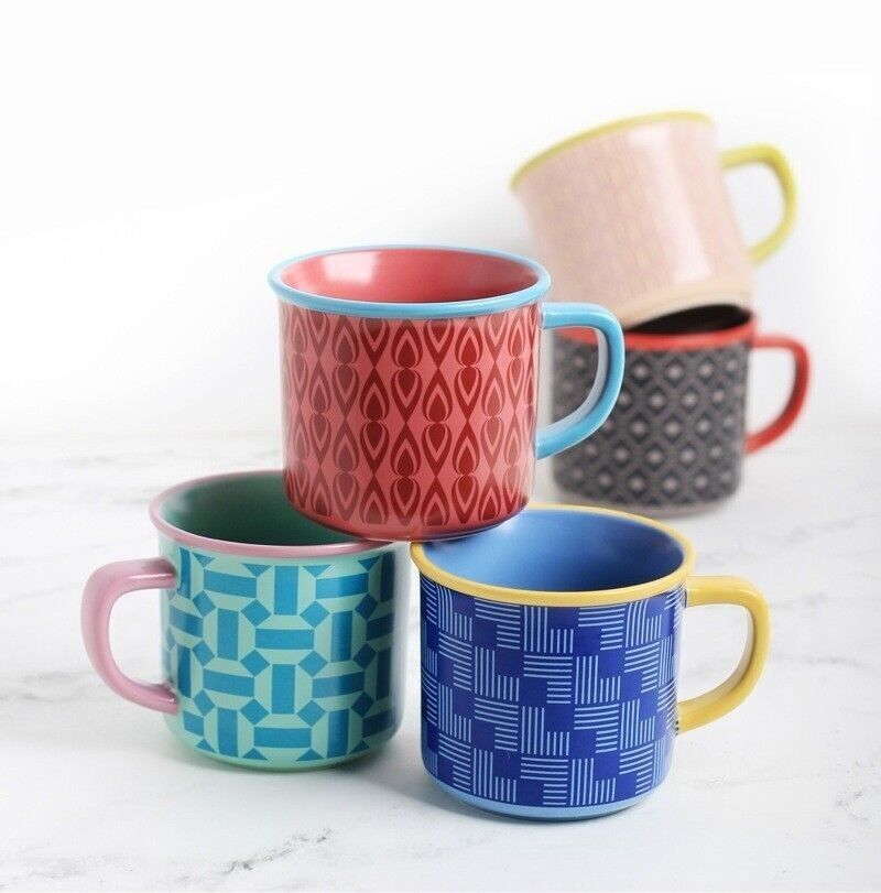 Tazza con motivo Nay Tazza retrò blu 285 ml