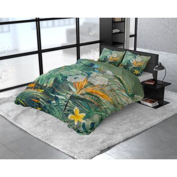 DBO DREAMHOUSE Botanical Dreams Nature Fusion Vert 200X200/220 + 2 x taies d'oreiller 60x70 1