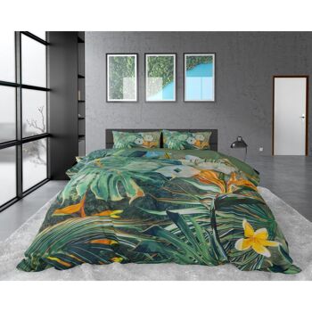 DBO DREAMHOUSE Botanical Dreams Nature Fusion Vert 200X200/220 + 2 x taies d'oreiller 60x70 4