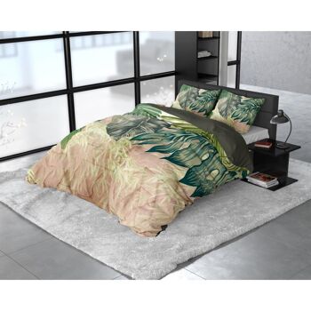 DBO DREAMHOUSE Botanical Dreams Malva Vert 200X200/220 + 2 x taies d'oreiller 60x70 1