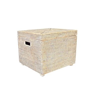 Reinforced wooden box Sloop Limed white