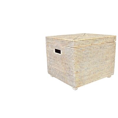 Reinforced wooden box Sloop Limed white