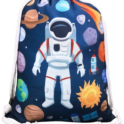 Sac de sport pour enfants avec motifs spatiaux astronautes unisexe | Crèche, Crèche, Voyage, Sport | convient comme sac de sport, sac à dos, sac de jeu, sac de sport, sac à chaussures - pour filles et garçons