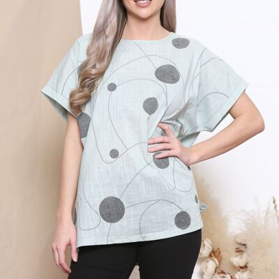 Mint circle pattern t-shirt