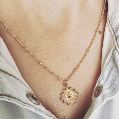 Golden Brass Necklace Coralie