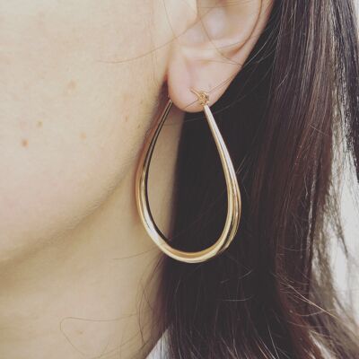 Pair of Golden Brass Earrings Fiona