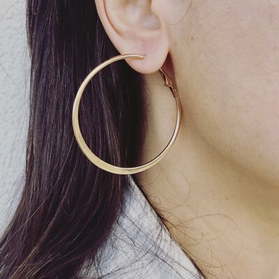 Lucie Golden Brass Hoop Earrings