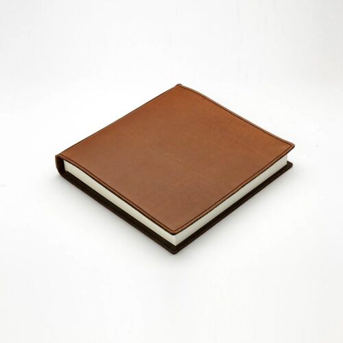 Carnet de note / Livre d'or cuir S - Camel