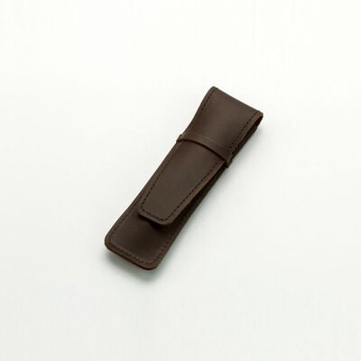 Dark brown leather pen case