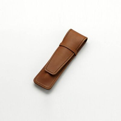 Tan leather pen case