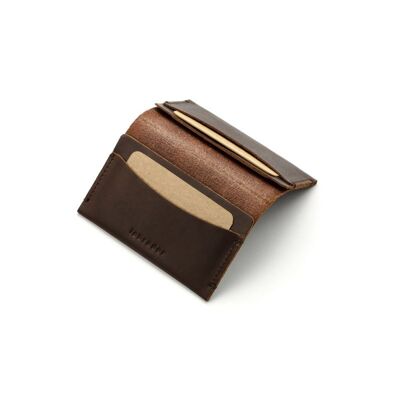 Leather card holder "Quadro" - Chocolate